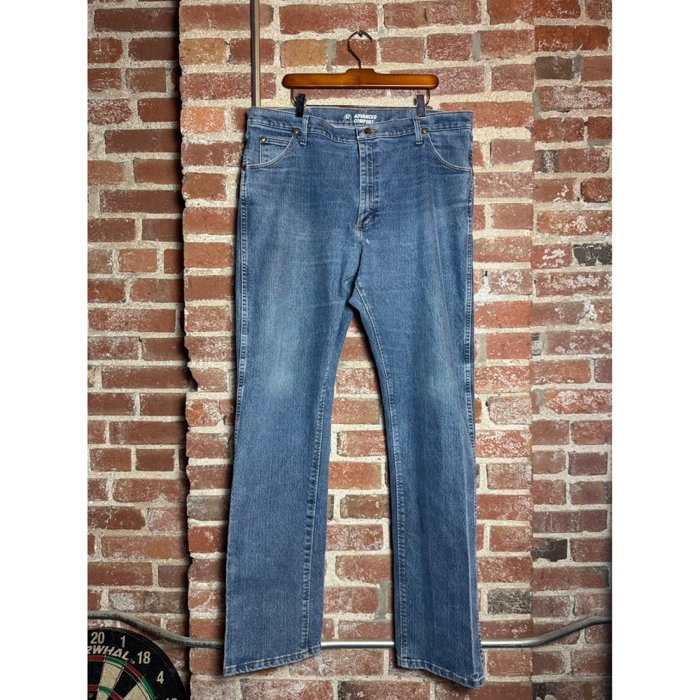 Wrangler Advanced Comfort 47MWZAS Mens Blue Straight Leg Jeans 40x36